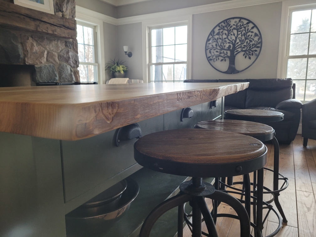 Live Edge White Ash Kitchen Island