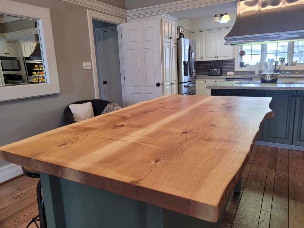 Live Edge White Ash Kitchen Island