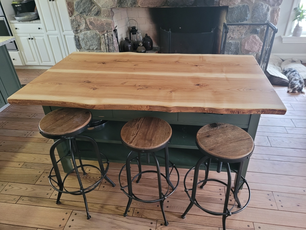 Live Edge White Ash Kitchen Island