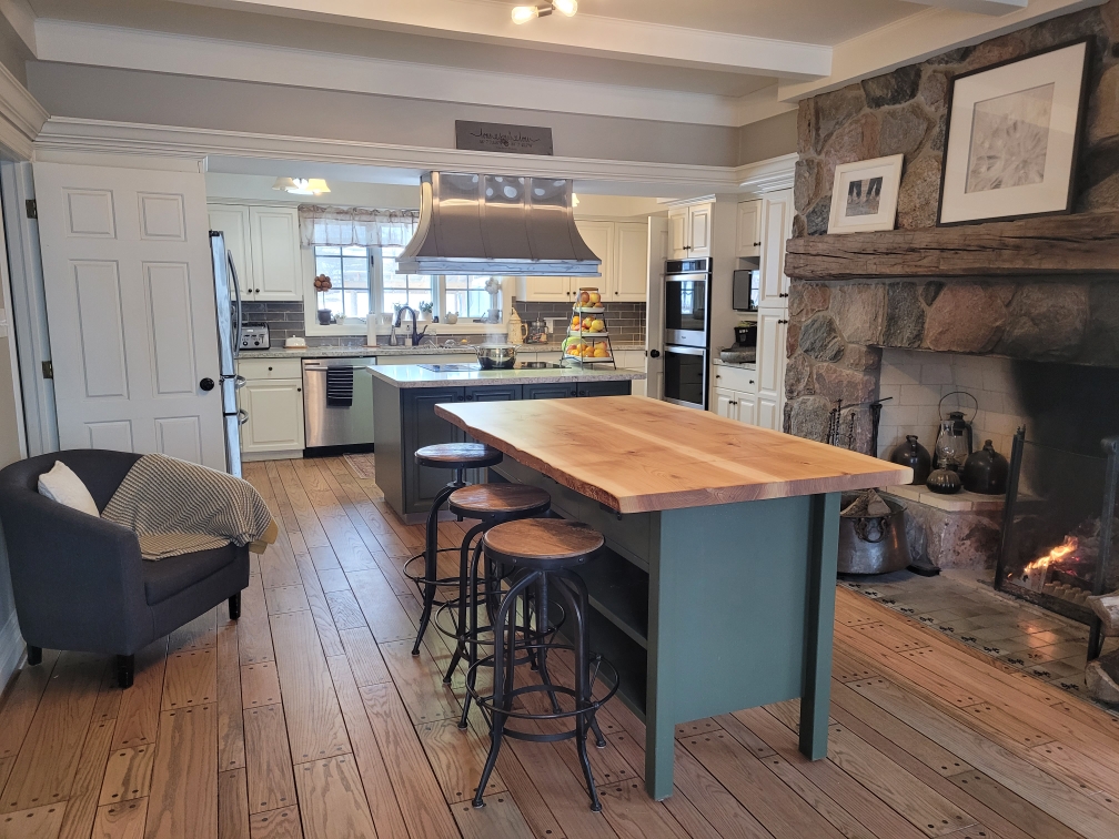 Live Edge White Ash Kitchen Island