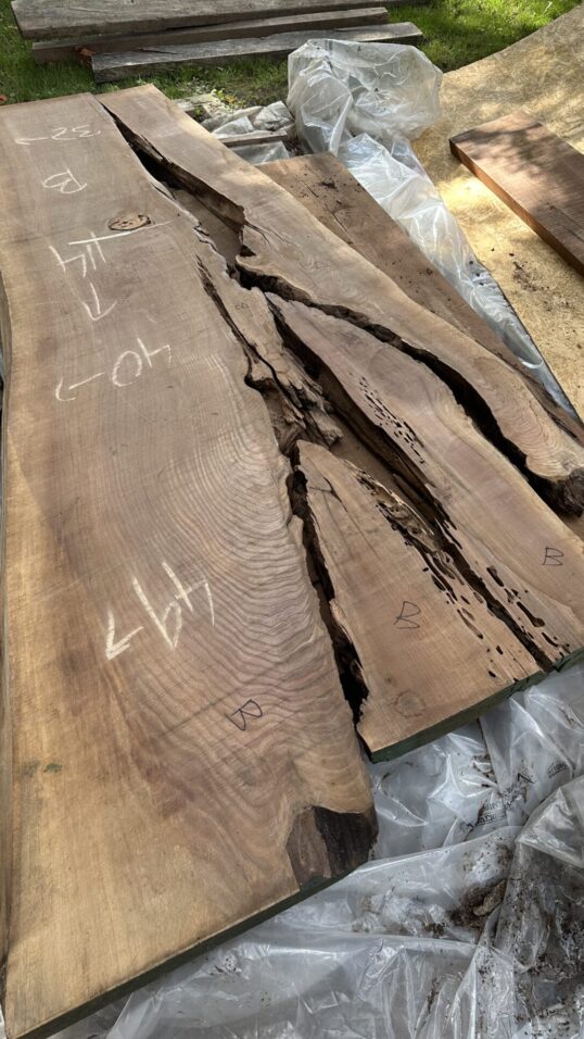 Large Walnut Epoxy Live Edge Wood Slab