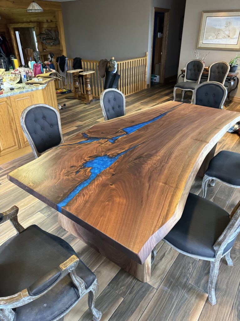 Live Edge Walnut Epoxy Table