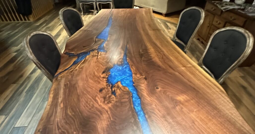 Live Edge Walnut Epoxy Table