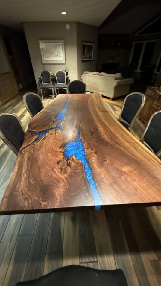 Live Edge Walnut Epoxy Table