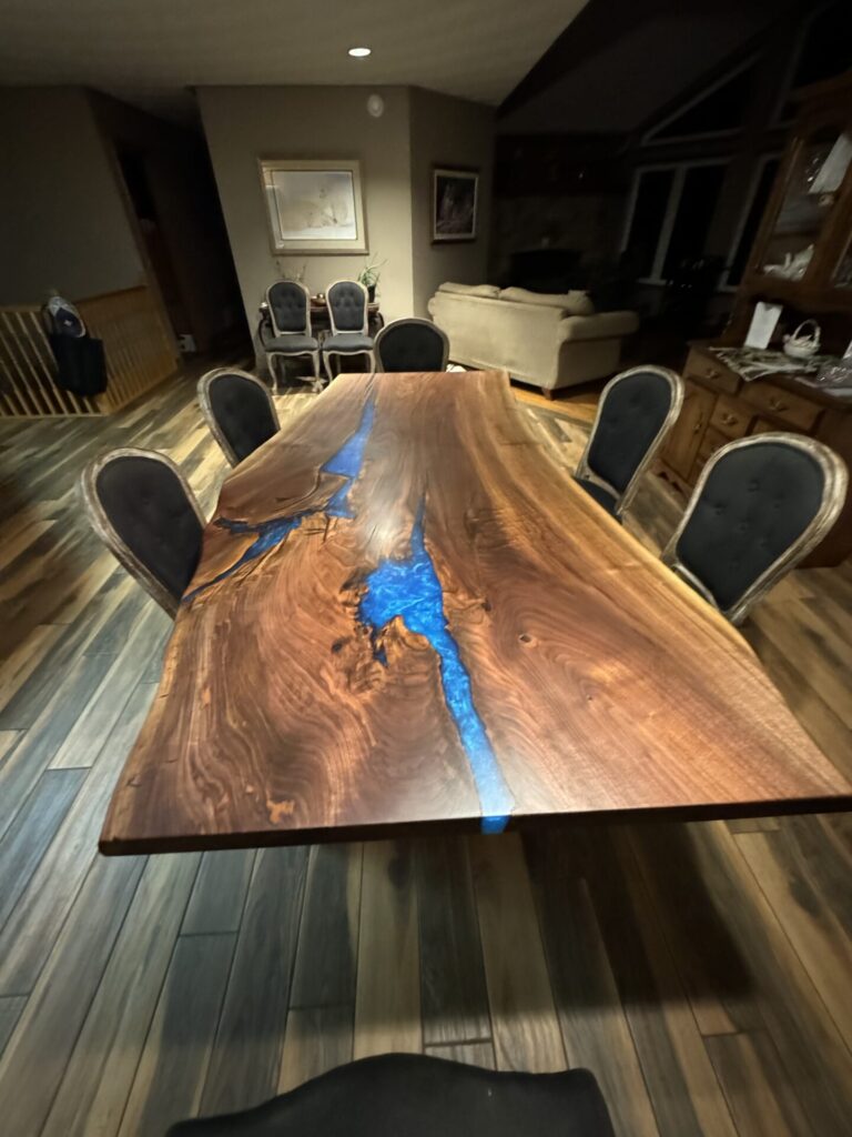 Live Edge Walnut Epoxy Table